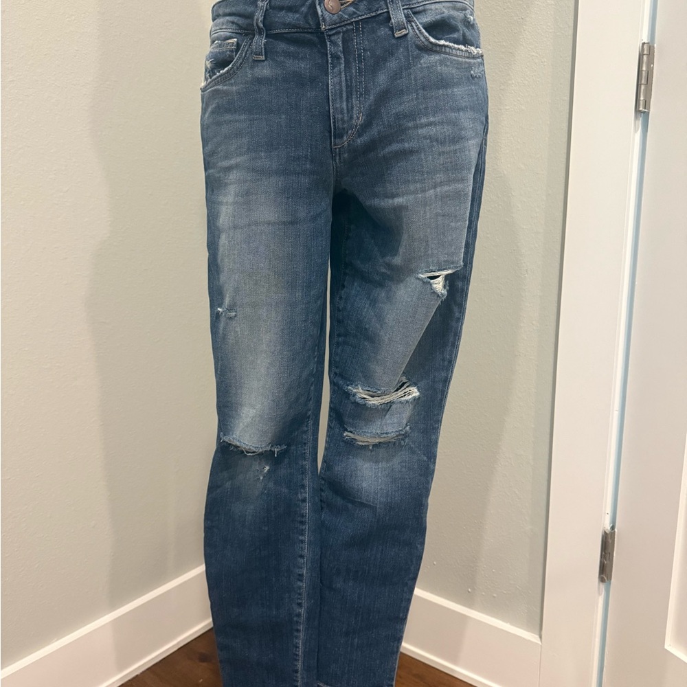 Joe's Jeans Distressed Straight Leg in Medium Blue